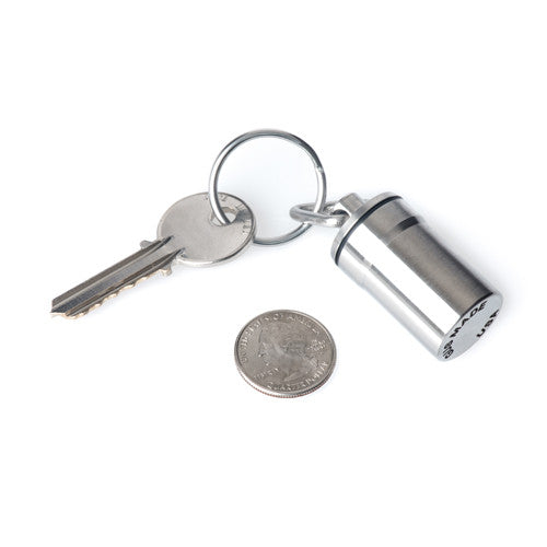 GUS Special Pill Fob, Made in USA, Stainless Steel Keychain Pill Holder,  Nitro Bottle Holder